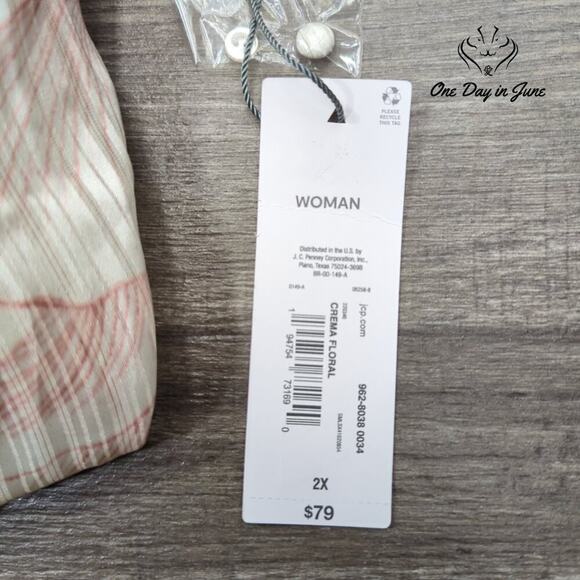 Liz Claiborne Crema Floral Layered Short Sleeve Dress Size 2X - Picture 4 of 6